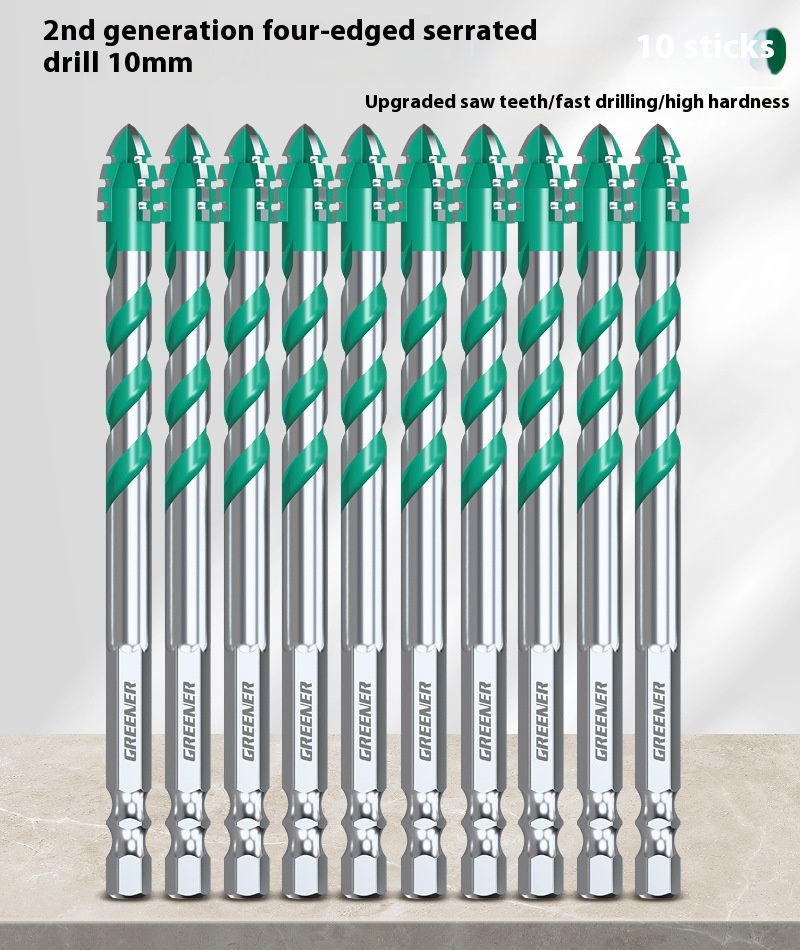 Four-blade Serrated Eccentric Bit Tile Concrete Punching Special