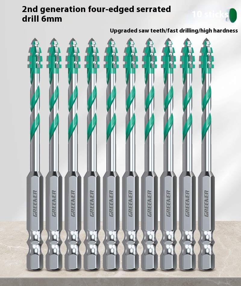 Four-blade Serrated Eccentric Bit Tile Concrete Punching Special