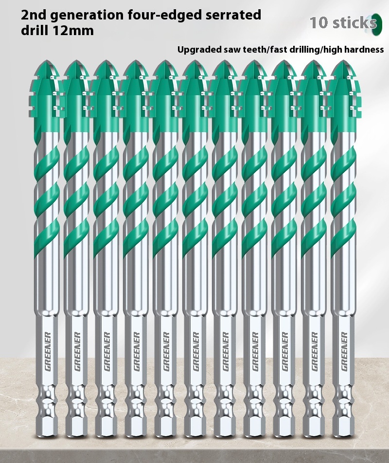 Four-blade Serrated Eccentric Bit Tile Concrete Punching Special