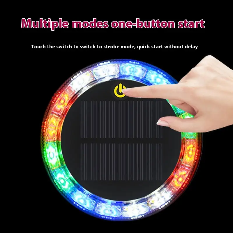 Touch Car Solar Strobe Light Multi-mode