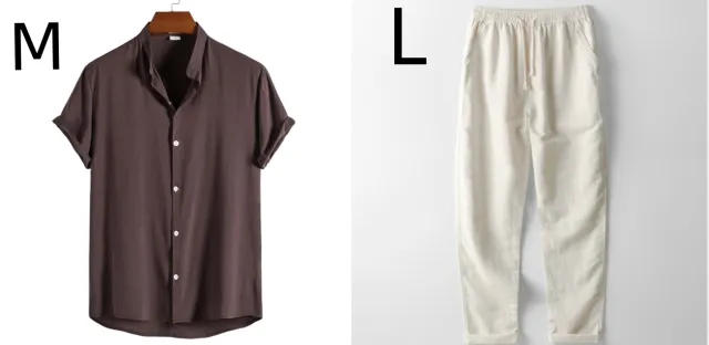Men's FashionCasual Short Sleeve Stand Collar Shirt Set1 - Shop at LoveMi