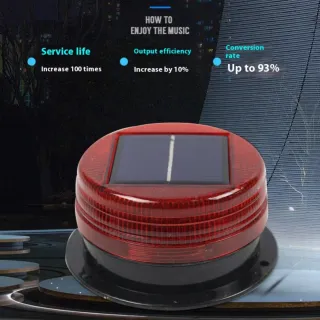 Red And Blue Solar Roof Magnetic Solar Flash Warning Light