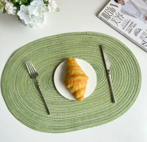 Woven Heat Proof Mat Creative Oval Green - Shop at LoveMi