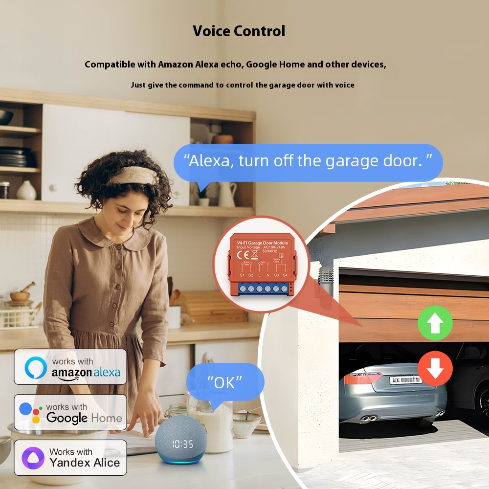 AVATTO Tuya Smart WiFi Garage Door Opener Controller for Alexa and Google Home