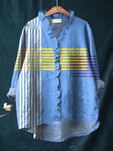 Loose Print Crew Neck Casual Plus Size Women's T-shirt - Melcs8-2Xl