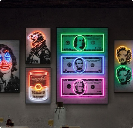 Bar Wall Decoration Trend Neon Lights LED Luminous Murals