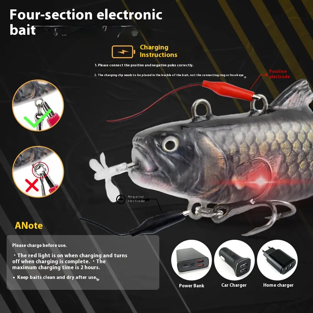 4-Section Iron Link Propeller Automatic Swimming Electronic Bait