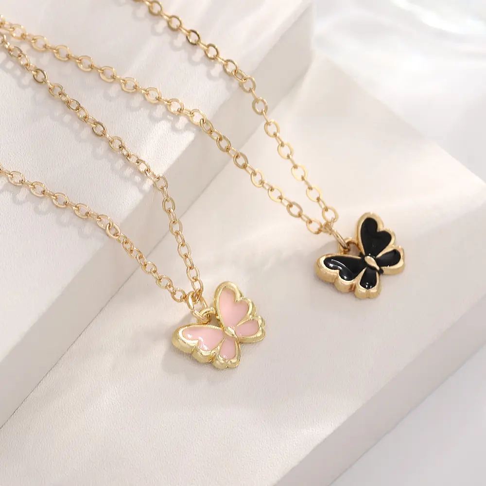 Pearl Butterfly Jewelry Set Drip Oil
