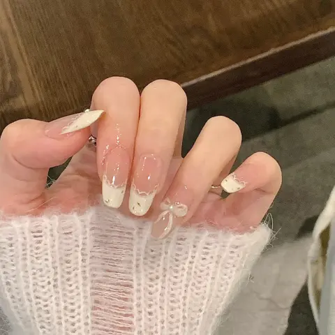 Sweet Girl Wearing Fake Nails