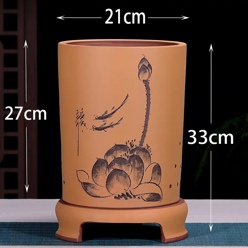 Extra Large Clivia Pot Purple Clay Pot Bonsai Pot Handmade