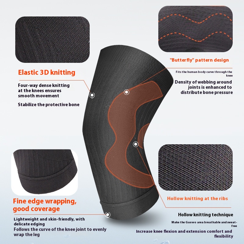 Knit Breathable Knee Pads Running Sports Basketball Badminton Leggings Thin