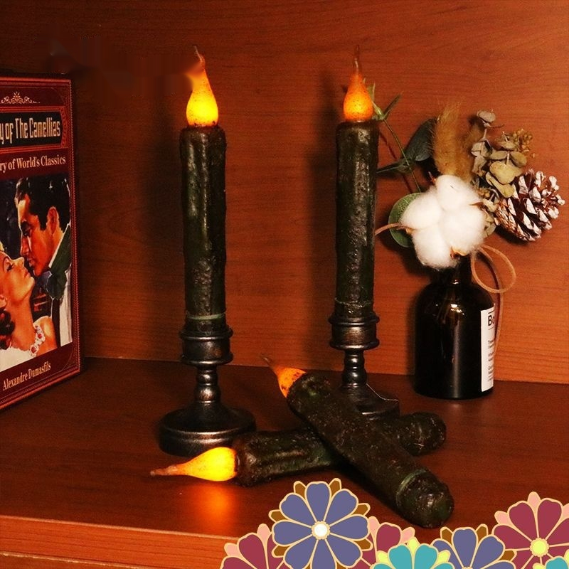 Long Brush Holder Waxing Electric Candle Lamp Decoration