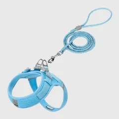 Dog Vest Back Heart Back Soft Breathable Light - Sky Blue Set - View 1