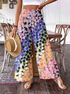 Elegant High Waist Wide Leg Women's Trousers - 3 Models A297 - View 1
