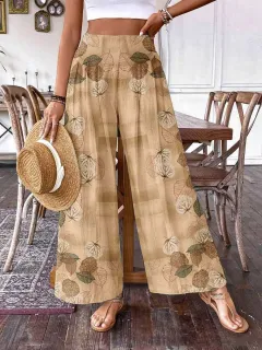 Elegant High Waist Wide Leg Women's Trousers - 5 A297 - View 1