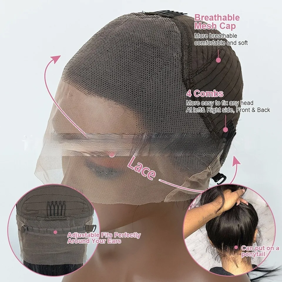 Real Human Hair Former Lace Head Cap Gradient Wig - 360 Lace Headgear