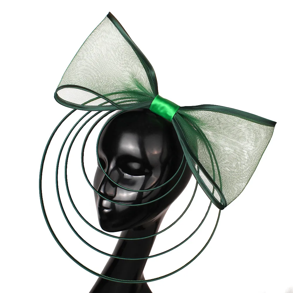 Racing Festival Fashion High-end Top Hat Hair Accessories - Dark Green