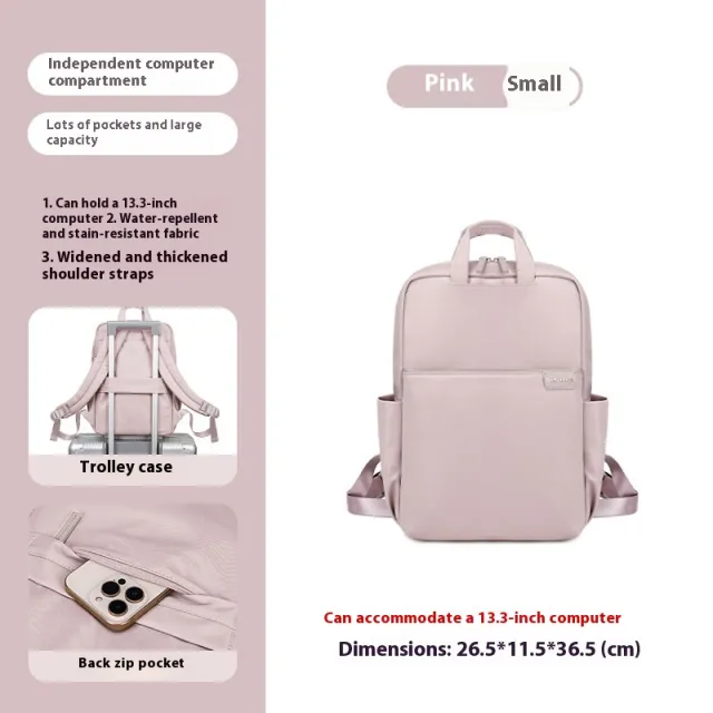 Simple Canvas Travel Large Capacity Women's Backpack Pink - Shop at LoveMi