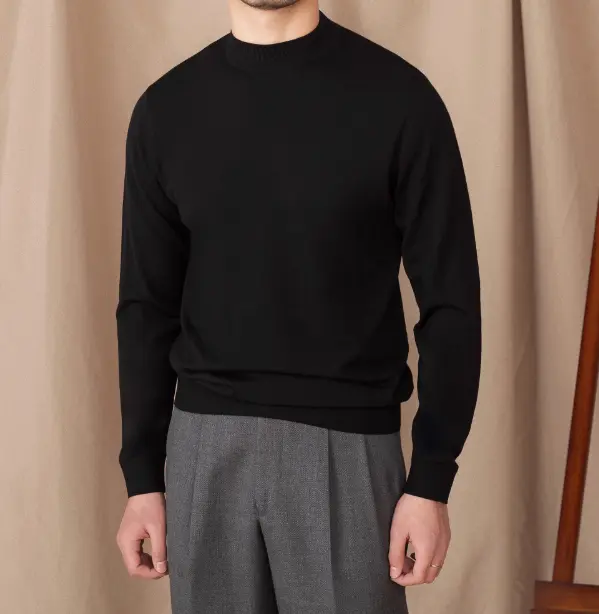 Wool British Commute Slim-fit Pullover Bottoming Shirt