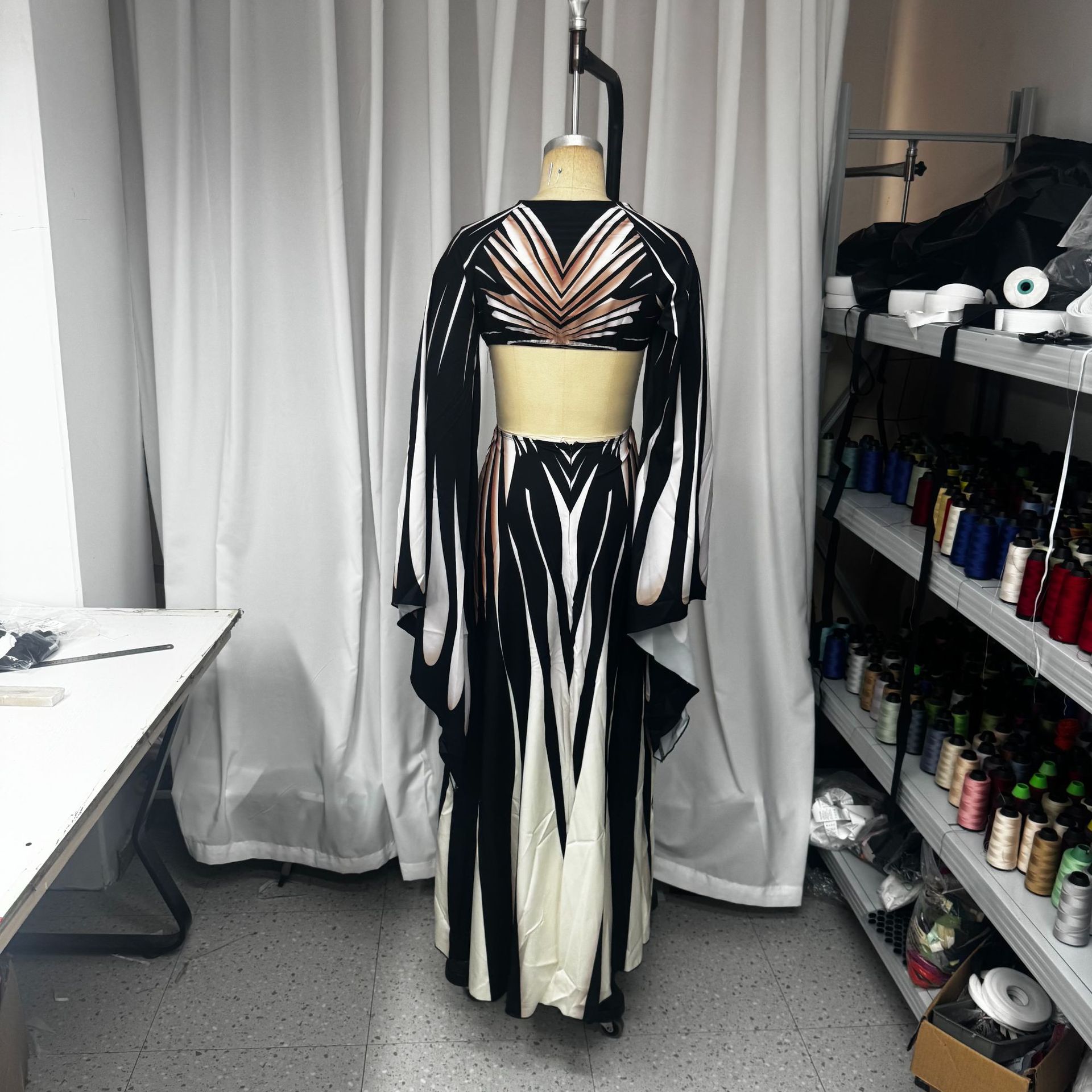 Women's Fashion Individual Casual Printed Hollow Dress