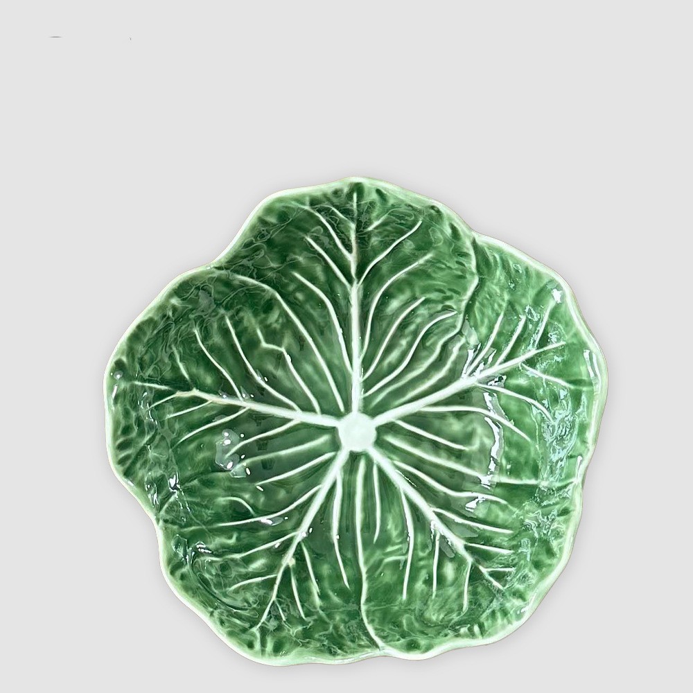 Green Cabbage Bowl Retro French Hand Painted Bowl Plate Country Art