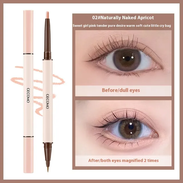 Stereoscopic Star Eyes Double Headed Silkworm Pen 02 Born Nude Apricot - Shop at LoveMi