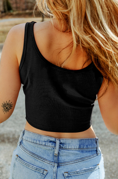 Apricot Ribbed Knit Sheath Sleeveless Crop Top