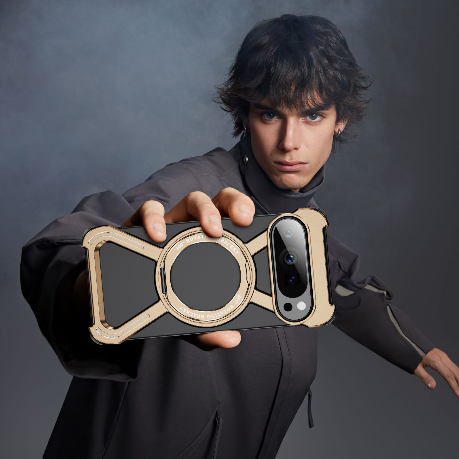 Fashion Personality Magnetic Rotating Bracket Phone Case - Image 3