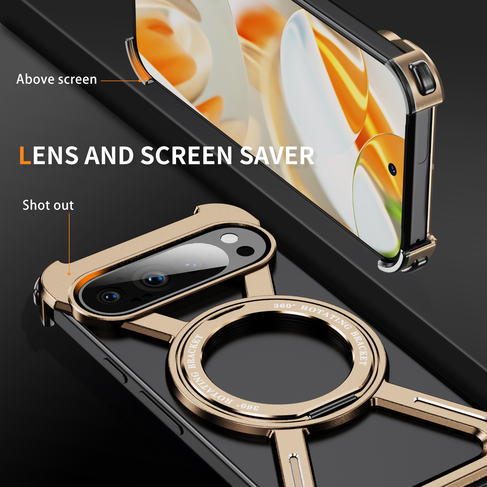 Fashion Personality Magnetic Rotating Bracket Phone Case - Image 6