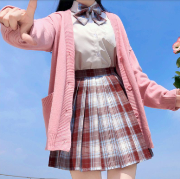 Japanese College Style Long Short Sleeved Pleated Skirt Gold - Shop at LoveMi