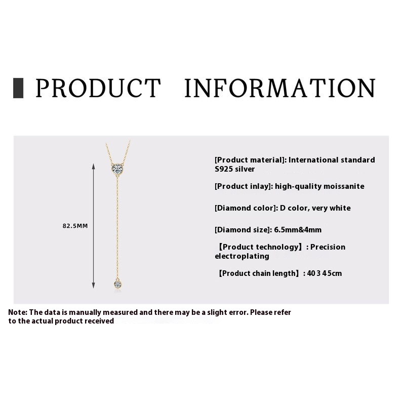 Moissanite Wireless Symbol Tassel All-match Design Necklace