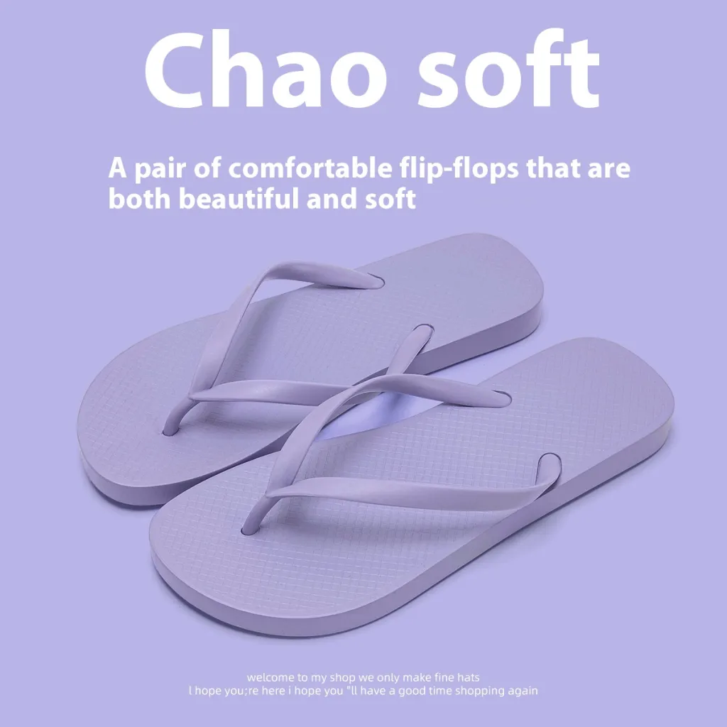 Seaside Beach Non-slip Breathable Foldable And Portable Flat Slippers - Purple