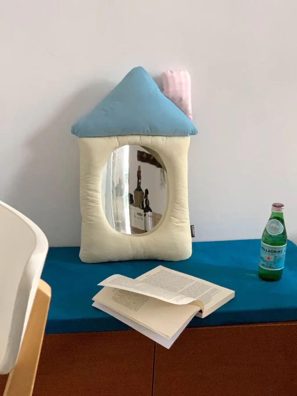 INS Korean-style Pillow Cotton-filled Fabric Home Decoration Mirror Wall Decoration Cosmetic Mirror - House