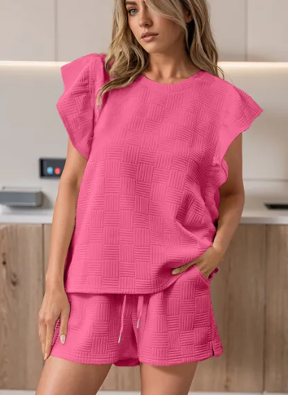 T shirt And Drawstring Shorts Set 2 Style - Shop at LoveMi
