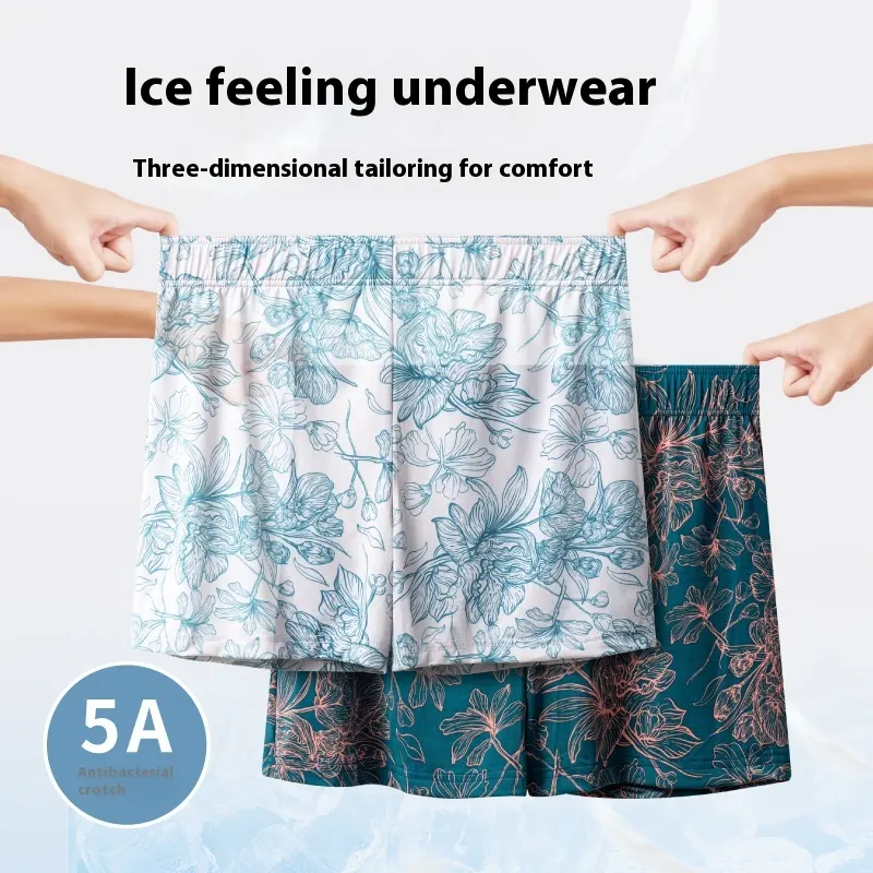 Men's Underwear Ice Silk Boxer Shorts Home Pants