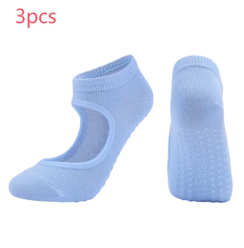 Combed cotton yoga socks - Blue