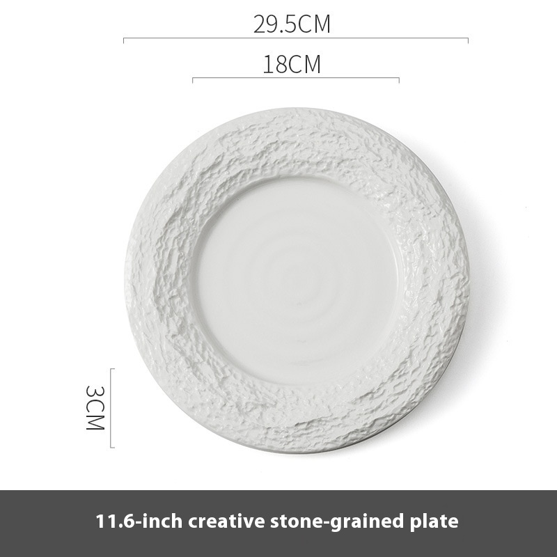 Creative Relief European High-end Ceramic Rock Texture Plate
