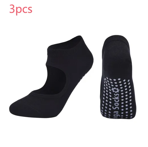 Combed cotton yoga socks - Black