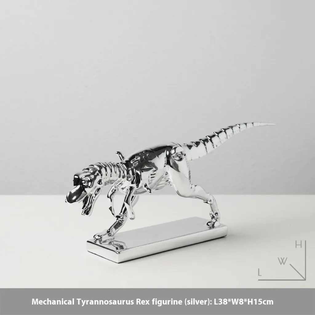Minimalist Retro Dinosaur Antique Decoration, Living Room TV Cabinet - Mechanical Silver