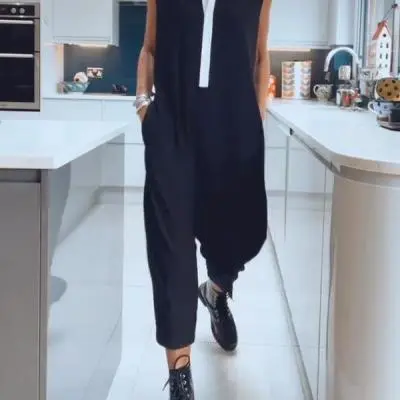 Temperament Commute Fashion Simple Sleeveless Jumpsuit