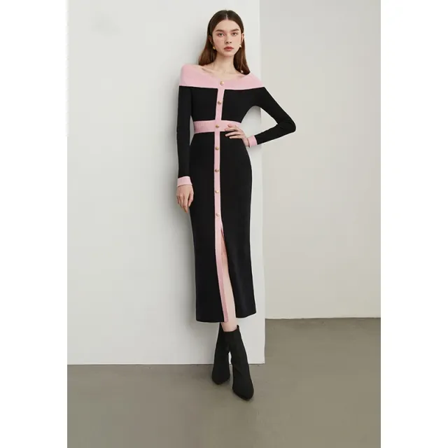 Temperament Slim Waist Knitted Long Skirt Black - Shop at LoveMi