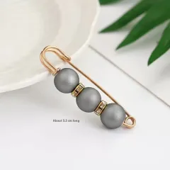 Fixed Waist Women's Pants Brooch Accessory - 5 Pin 3 Gray Balls - View 1