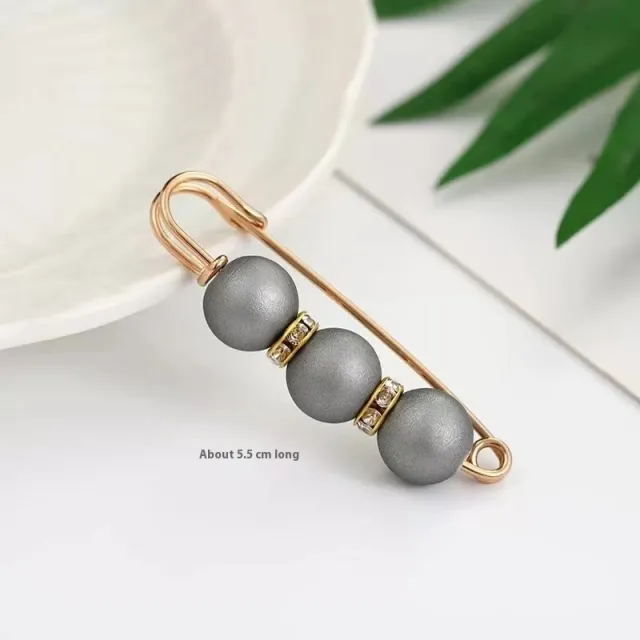 Fixed Waist Women's Pants Brooch Accessory 5 Pin 3 Gray Balls - Shop at LoveMi