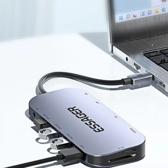11-in-1 Expansion Dock Typ-c HUB Multi-function Gigabit Network Port