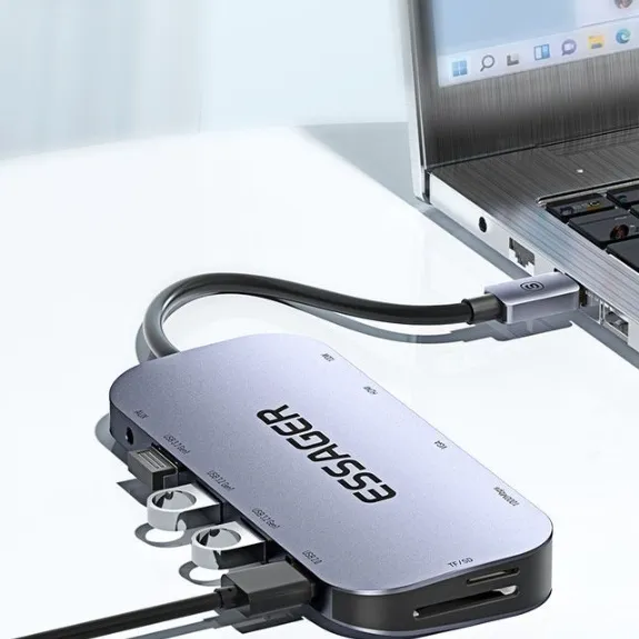 11-in-1 Expansion Dock Typ-c HUB Multi-function Gigabit