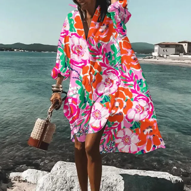 Women's Casual 3D Printing Long Shirt Bmq22091Nb L - Shop at LoveMi