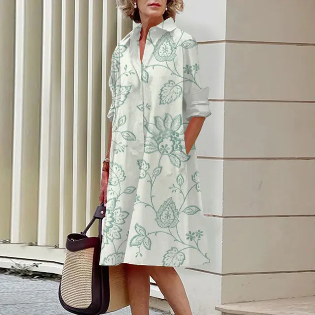 Casual Retro Flower Commuter Collar Shirt A9Skcb39Uw7 - Shop at LoveMi