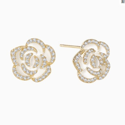 Rose Temperament Stud Earrings For Women