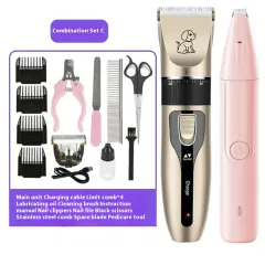 Electric Pet Hair Cutter Dog Cat Pedicure Shaving Beauty Tool - Golden Combination Package C - View 1