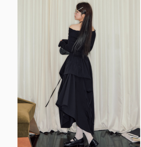 High-grade Off-shoulder Hepburn-style Dress